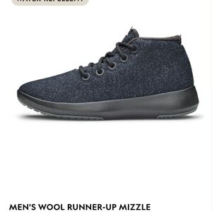 Allbirds Men’s Wool Runner-up Mizzle Sneakers Size 9  Black Water Repellent